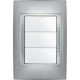 PLACA 3 MÓDULOS PLÁSTICA COLOR ALUMINIO - Envío Gratuito