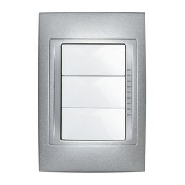 PLACA 3 MÓDULOS PLÁSTICA COLOR ALUMINIO - Envío Gratuito