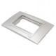 PLACA 3 MÓDULOS PLÁSTICA COLOR ALUMINIO - Envío Gratuito