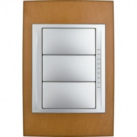 PLACA 3 MÓDULOS DE MADERA COLOR CEREZO SCHNEIDER ELECTRIC - Envío Gratuito