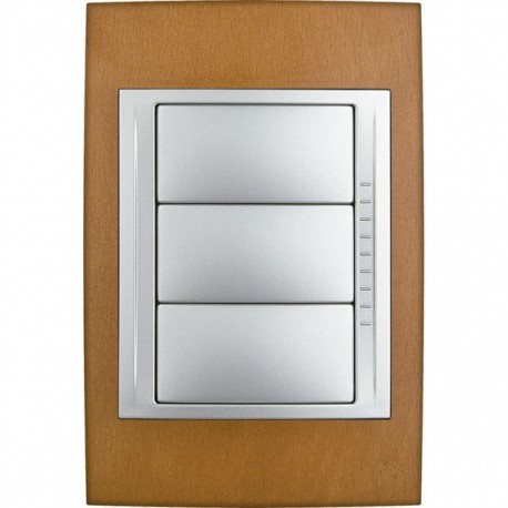 PLACA 3 MÓDULOS DE MADERA COLOR CEREZO SCHNEIDER ELECTRIC - Envío Gratuito