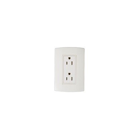CONTACTO DÚPLEX CON TIERRA Y PLACA BLANCO - Envío Gratuito