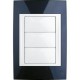 PLACA 3 MÓDULOS PLÁSTICA AZUL ÍNDIGO - Envío Gratuito