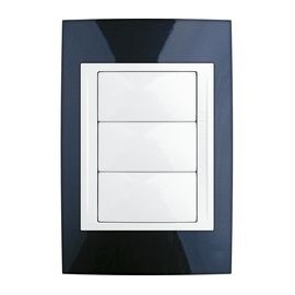 PLACA 3 MÓDULOS PLÁSTICA AZUL ÍNDIGO - Envío Gratuito
