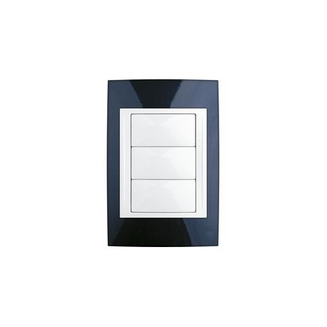PLACA 3 MÓDULOS PLÁSTICA AZUL ÍNDIGO - Envío Gratuito