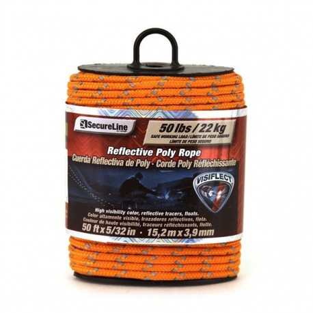 CABLE NARANJA REFLECTIVO 4MM X 15.2M SECURE LINE - Envío Gratuito