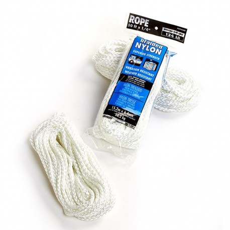 CUERDA TORCIDA DE NYLON BLANCO 8 X 15 M - Envío Gratuito