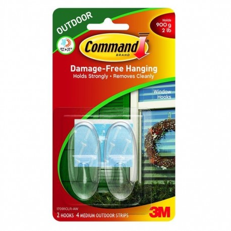 3M COMMAND GANCHO SUJETADOR MEDIANO PARA EXTERIORES - Envío Gratuito