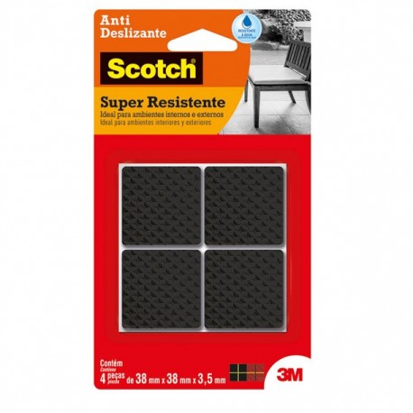 3M SCOTCH TOPE ANTI-DESLIZANTE CUADRADO COLOR NEGRO 4 PIEZAS - Envío Gratuito