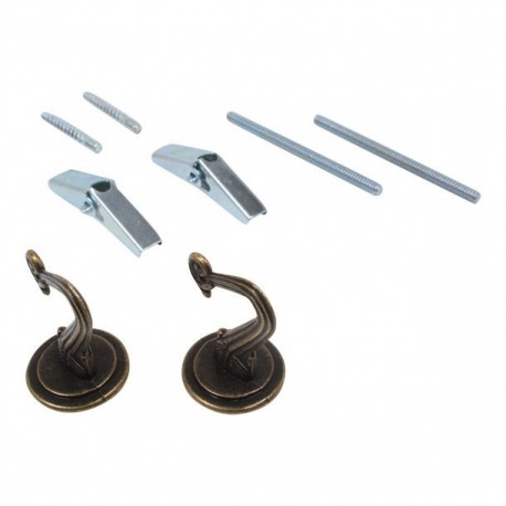 PERCHA DE GANCHO BRONCE ANT 2 PIEZAS - Envío Gratuito