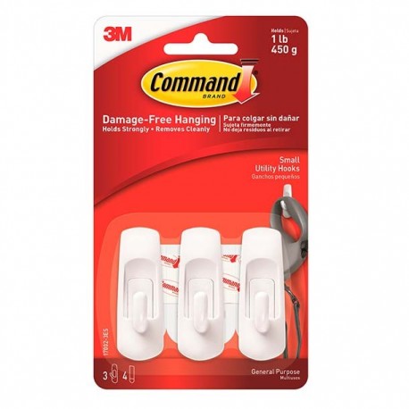 3M COMMAND GANCHOS MILTIUSOS CHICOS COLOR BLANCO - Envío Gratuito