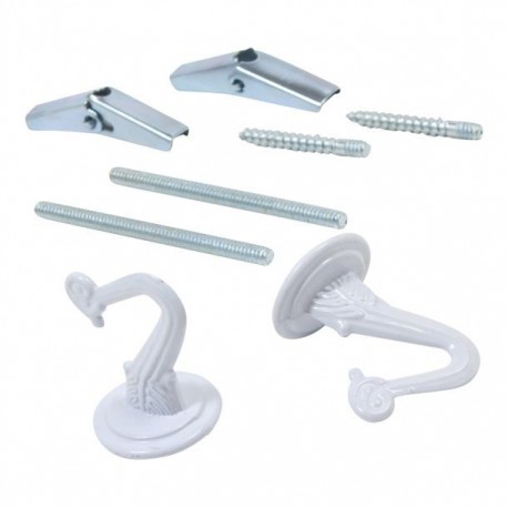 PERCHA DE GANCHO BLANCO 2 PIEZAS - Envío Gratuito